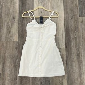 NWT. Abercrombie & Fitch White Dress with Pockets